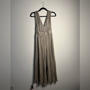 Lulu’s Silver Pleated Jumpsuit